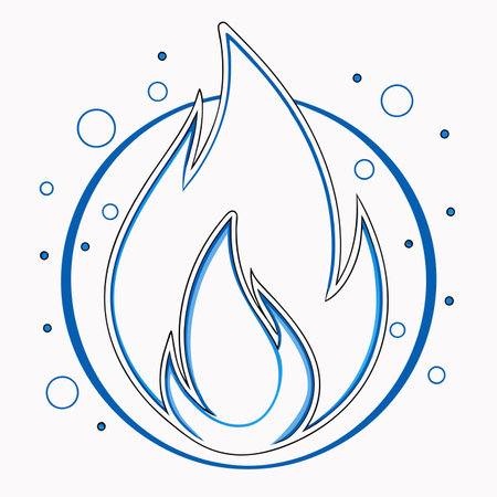 Minimalist fire flame on White Backgroundのイラスト素材