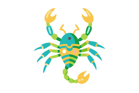 Minimalist Cute black scorpion on White Backgroundのイラスト素材