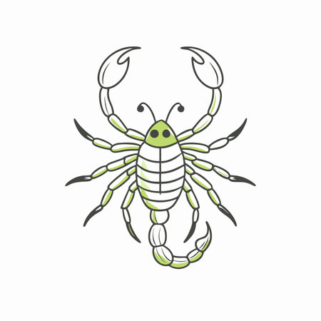 Minimalist Cute black scorpion on White Backgroundのイラスト素材