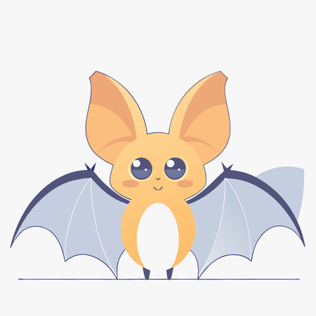 Minimalist Cute bat on White Backgroundのイラスト素材