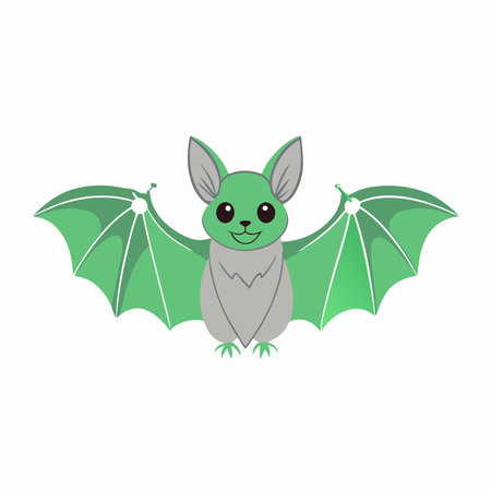 Minimalist Cute bat on White Backgroundのイラスト素材