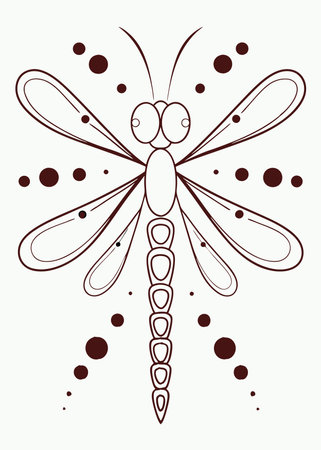 Minimalist Cute Mosquito Flying on White Backgroundのイラスト素材