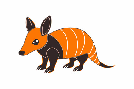 Minimalist Cute little aardvark on White Backgroundのイラスト素材