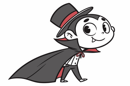 Minimalist Cute little boy Dracula on White Backgroundのイラスト素材