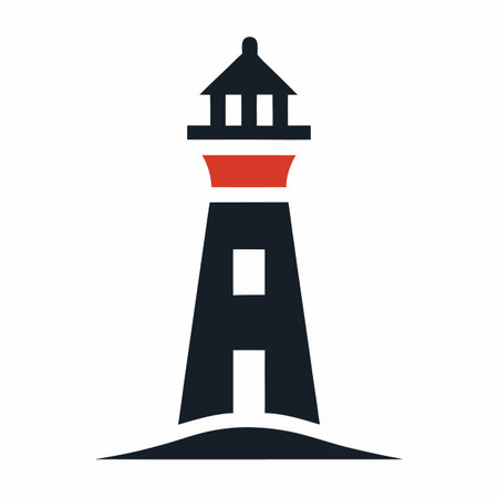Lighthouse logo design on white backgroundのイラスト素材