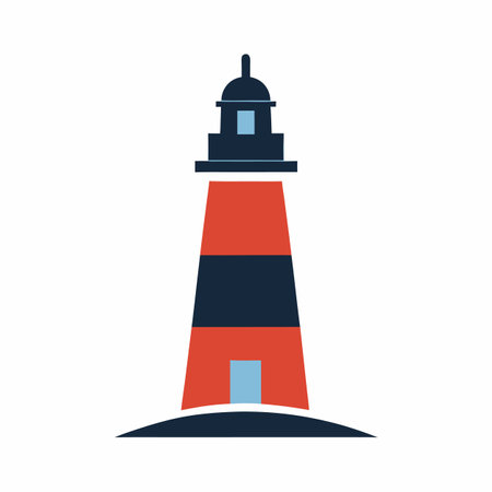 Lighthouse logo design on white backgroundのイラスト素材