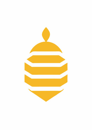 Minimalist Bee Hive logo design on whiteのイラスト素材