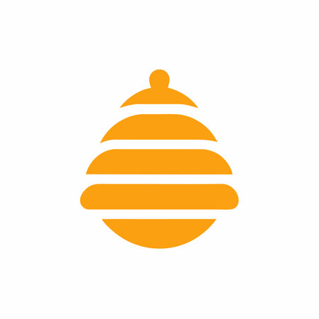Minimalist Bee Hive logo design on whiteのイラスト素材