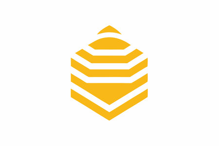 Minimalist Bee Hive logo design on white
