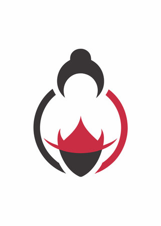 Minimalist cooking logo art on white backgroundのイラスト素材