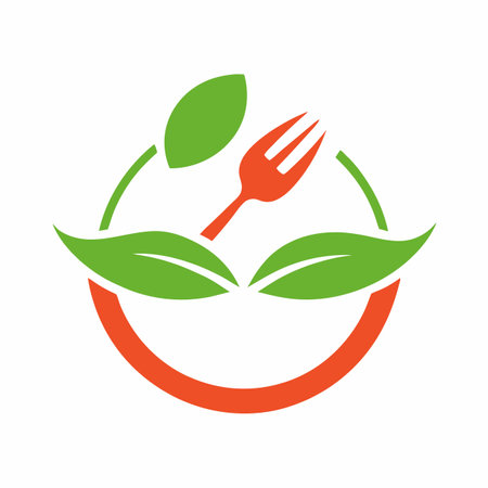 Minimalist food logo art on white backgroundのイラスト素材