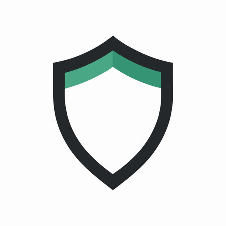 Minimalist Shield logo art on white background