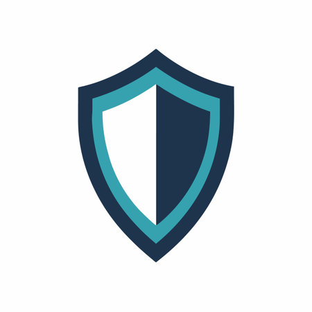 Minimalist Shield logo art on white background
