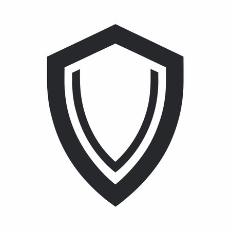 Minimalist Shield logo art on white background