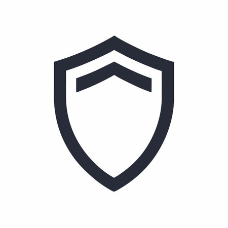 Minimalist Shield logo art on white backgroundのイラスト素材