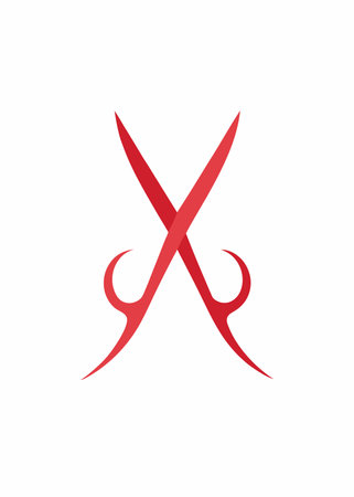Scissors logo art on white backgroundのイラスト素材