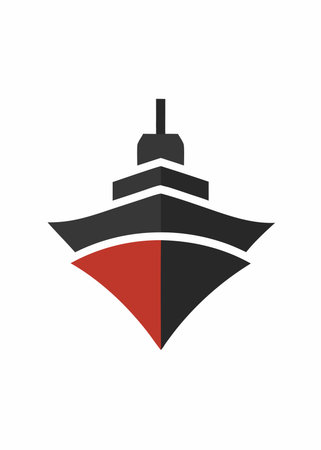 minimalist ship logo art on white backgroundのイラスト素材