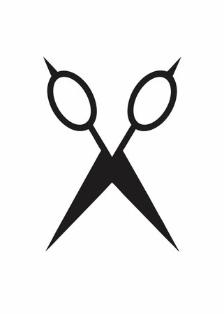 Scissors logo art on white background