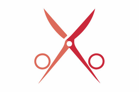 Scissors logo art on white background