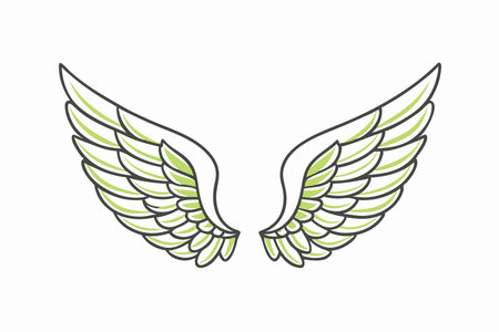 Minimalist angel wings on White Background