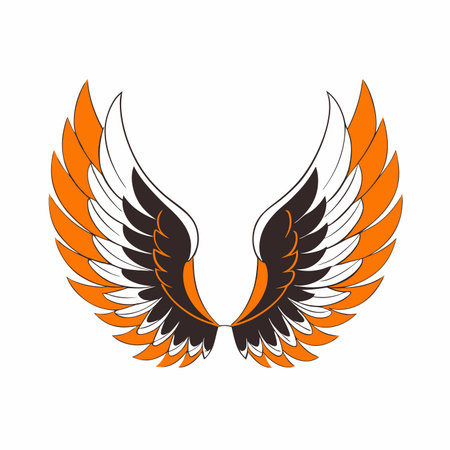 Minimalist angel wings on White Background