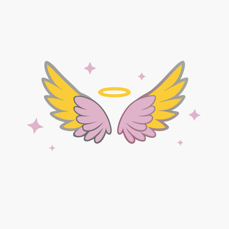 Minimalist angel wings on White Background