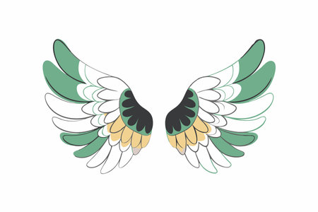 Minimalist angel wings on White Background