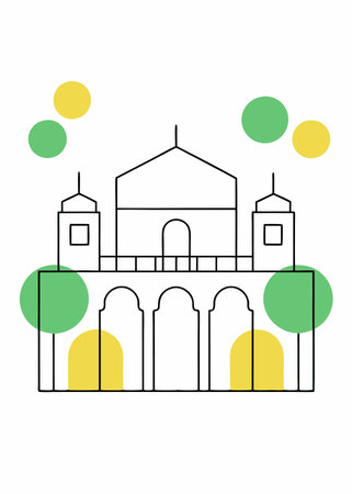 Minimalist Balla Loompa palace on White Backgroundのイラスト素材