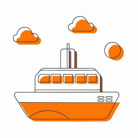 Minimalist Phinisee ship on White Backgroundのイラスト素材