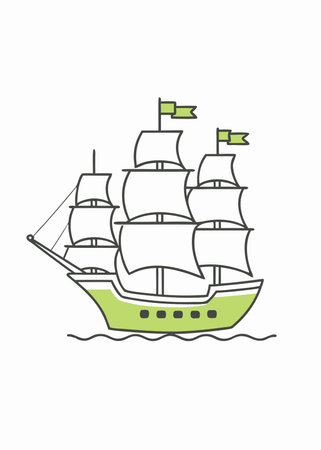 Minimalist Phinisee ship on White Background