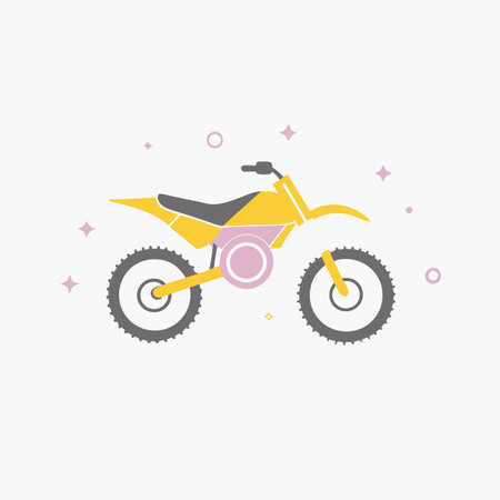 Minimalist Motocross on White Backgroundのイラスト素材