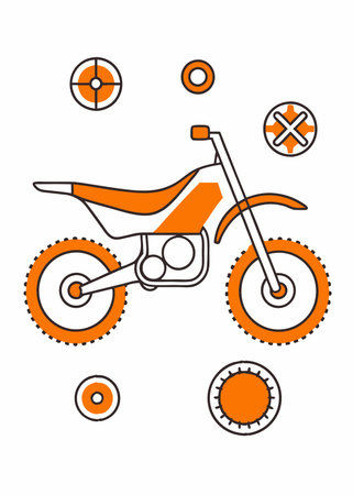 Minimalist Motocross on White Backgroundのイラスト素材