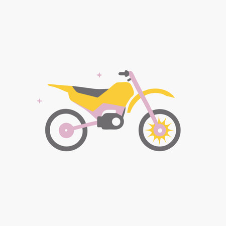 Minimalist Motocross on White Backgroundのイラスト素材