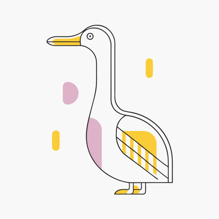 Minimalist Goosander on White Backgroundのイラスト素材