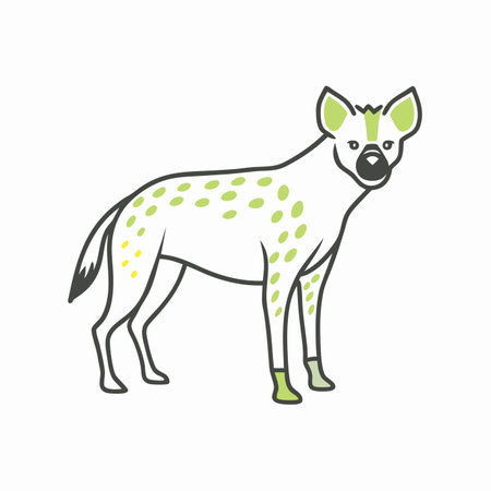 Minimalist Hyena on White Backgroundのイラスト素材