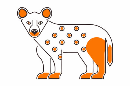 Minimalist Hyena on White Backgroundのイラスト素材