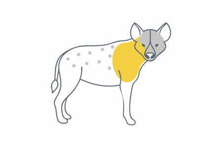 Minimalist Hyena on White Backgroundのイラスト素材