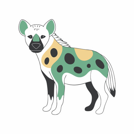 Minimalist Hyena on White Backgroundのイラスト素材