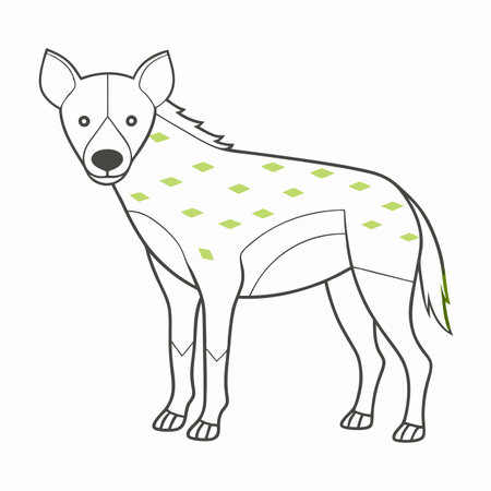 Minimalist Hyena on White Backgroundのイラスト素材