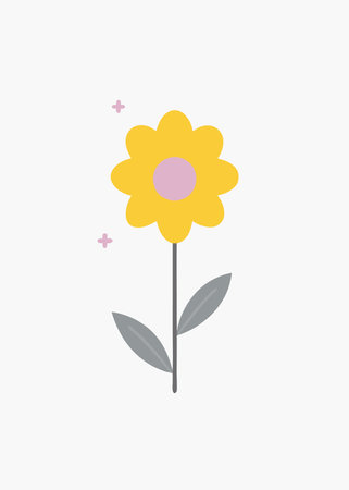 Minimalist Millington Hortensis flower on White Backgroundのイラスト素材
