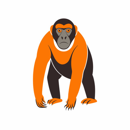 Minimalist Ape on White Backgroundのイラスト素材