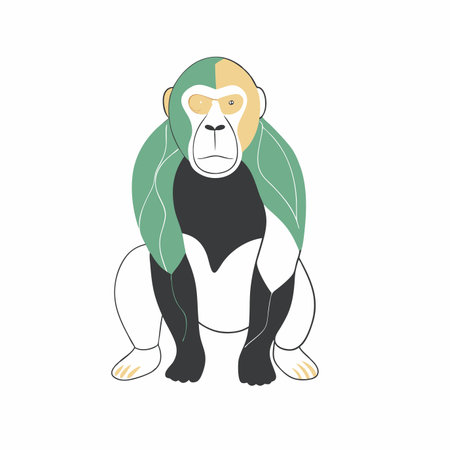 Minimalist Ape on White Background