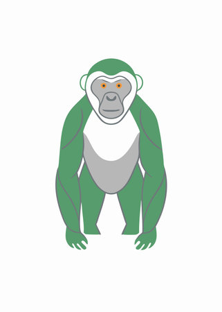 Minimalist Ape on White Background