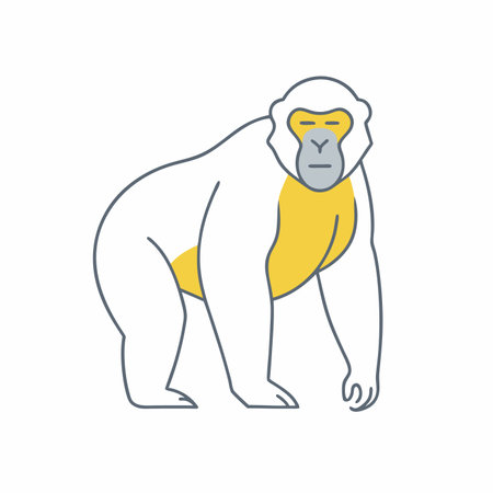 Minimalist Ape on White Background