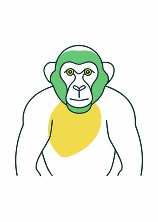 Minimalist Ape on White Backgroundのイラスト素材