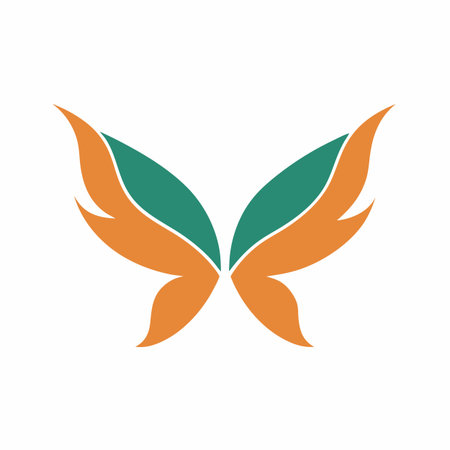 Butterfly Wings logo art on white background