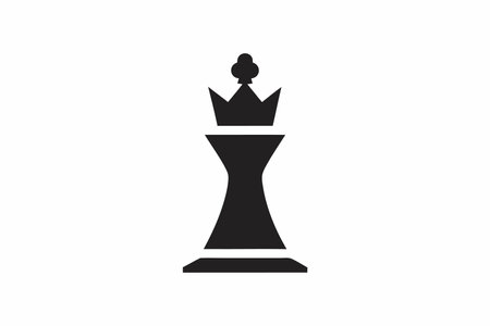 Minimalist King Chess Piece logo art on whiteのイラスト素材