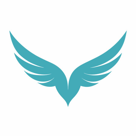 Minimalist Angel Wing logo art on white