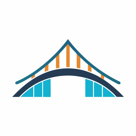 Minimalist Bridge logo art on white background