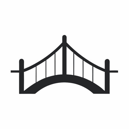 Minimalist Bridge logo art on white backgroundのイラスト素材